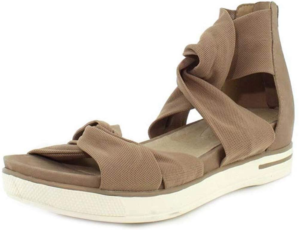 Eileen Fisher Zanya Mesh Sneaker Sandals Tumbled Nubuck Leather Tan 7